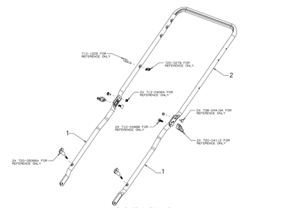 Handle Diagram and Parts List for SC500EQ (12ACP2J6710)(2019) Cub Cadet Lawn Mower